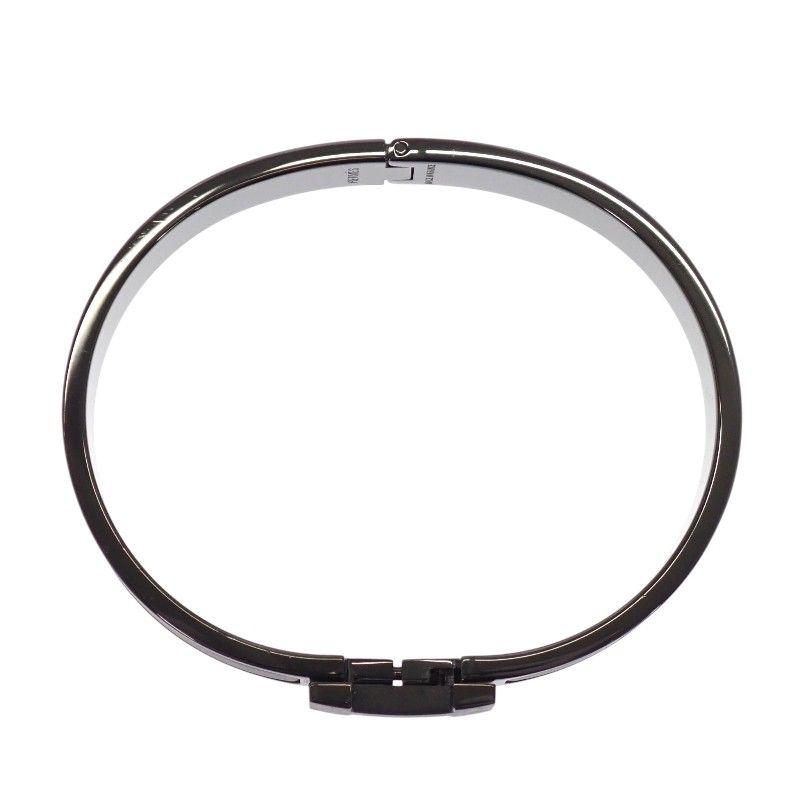 Hermes Bracelet Click HH Bangle Enamel Leather So Black — view 9