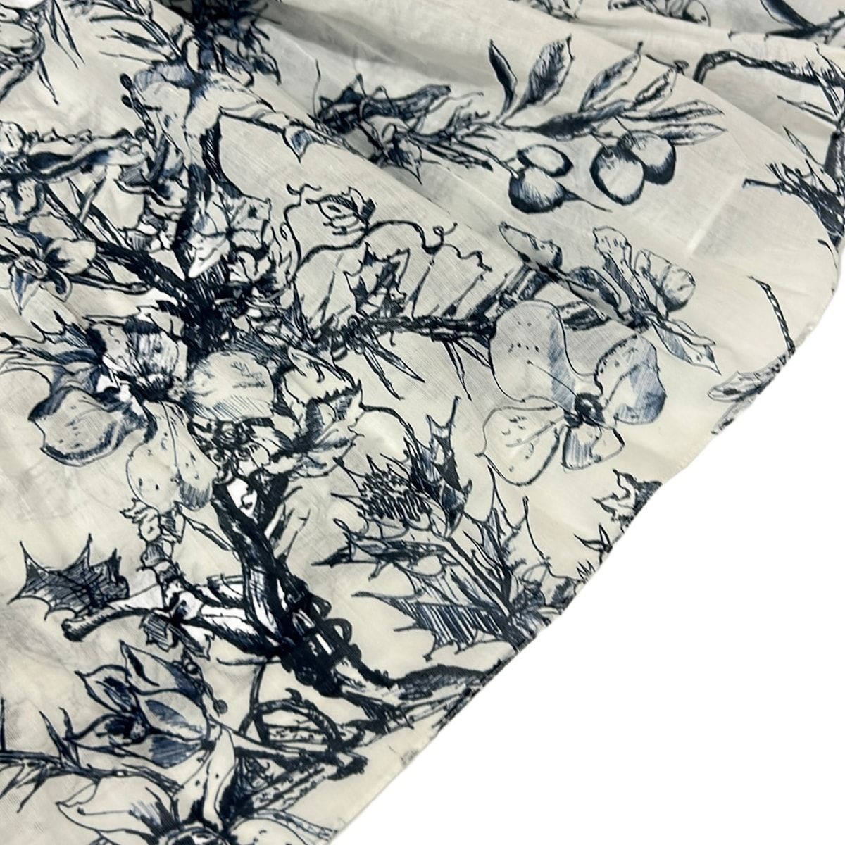 Dior Long Skirt I 44 White Navy Toile de Jouy Cotton — view 7