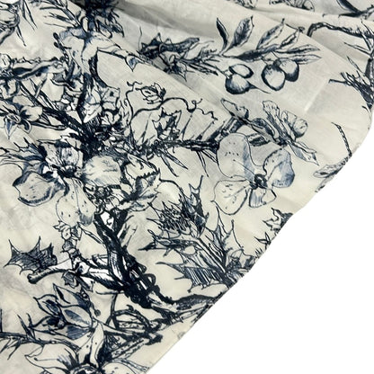 Dior Long Skirt I 44 White Navy Toile de Jouy Cotton — view 7