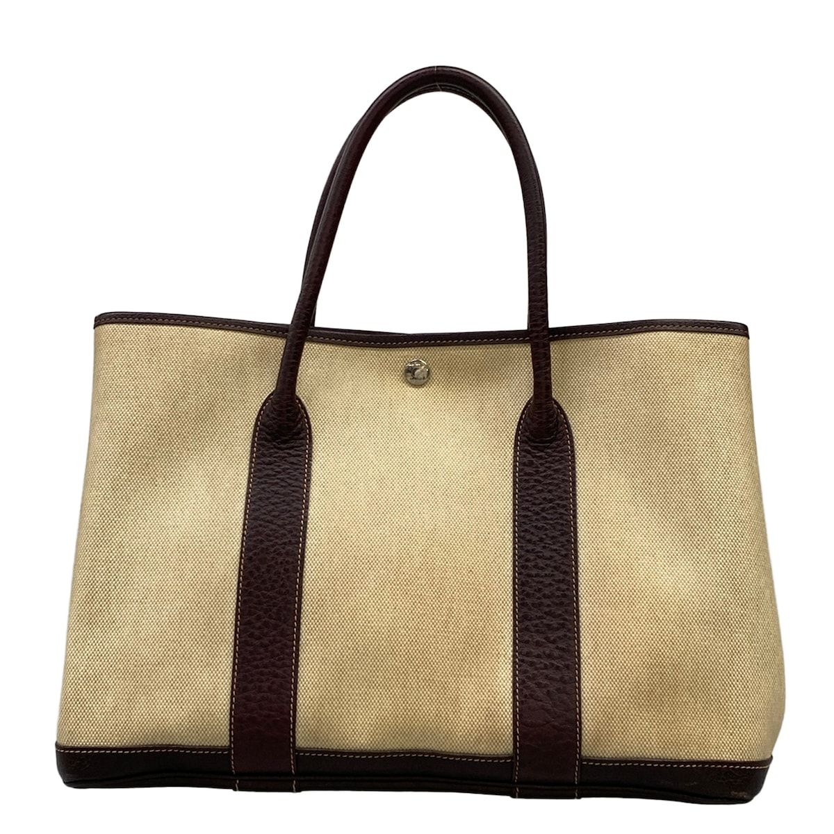 Hermes Tote Garden Party PM Beige Dark Brown — view 3