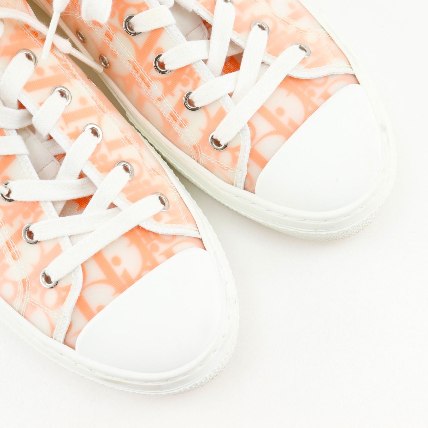 Dior Oblique Nylon Canvas Lava Orange Sneakers — view 4