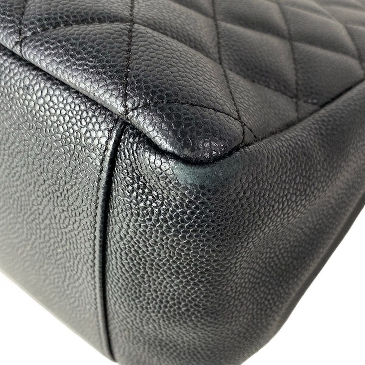 Chanel Tote Reprint Chain Grand Shopping GST Black Gold CC Logo — view 7