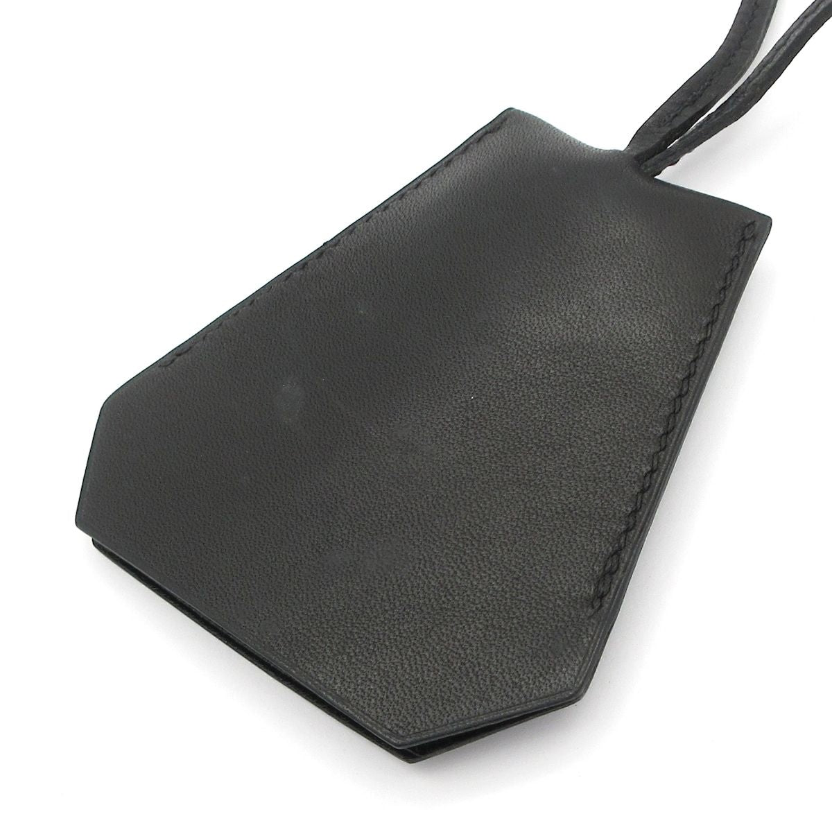 Hermes Necklace Long Leather Black Clochette — view 3