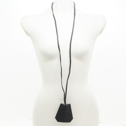Hermes Necklace Long Leather Black Clochette — view 2