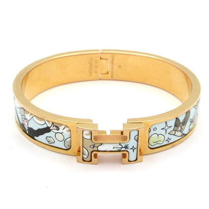 Hermes Bangle Click Gold Light Blue Multi Bracelet