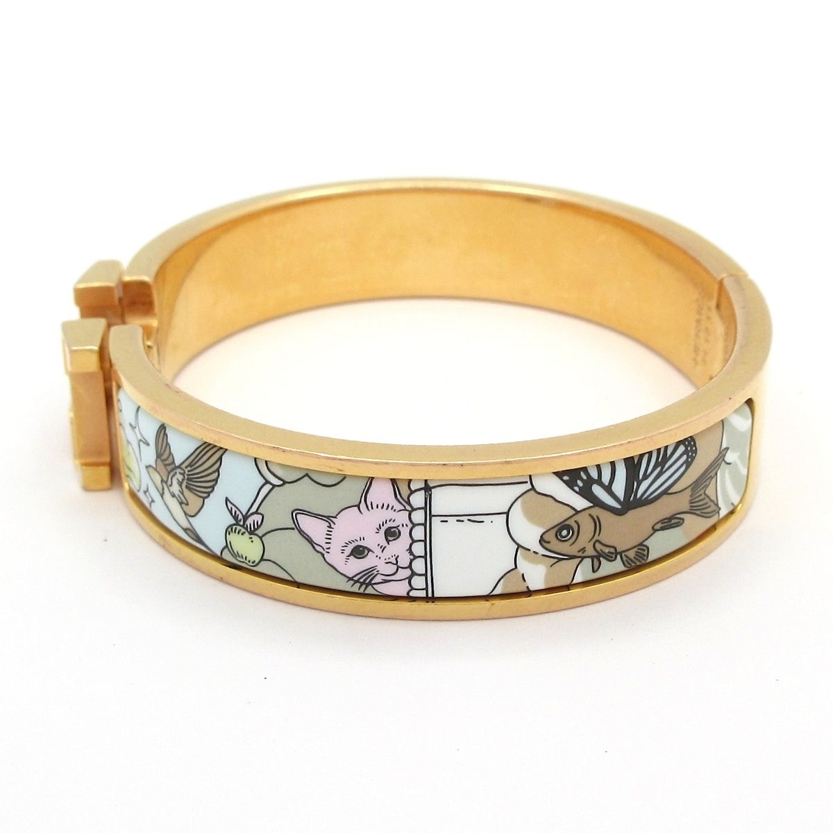 Hermes Bangle Click Gold Light Blue Multi Bracelet — view 6