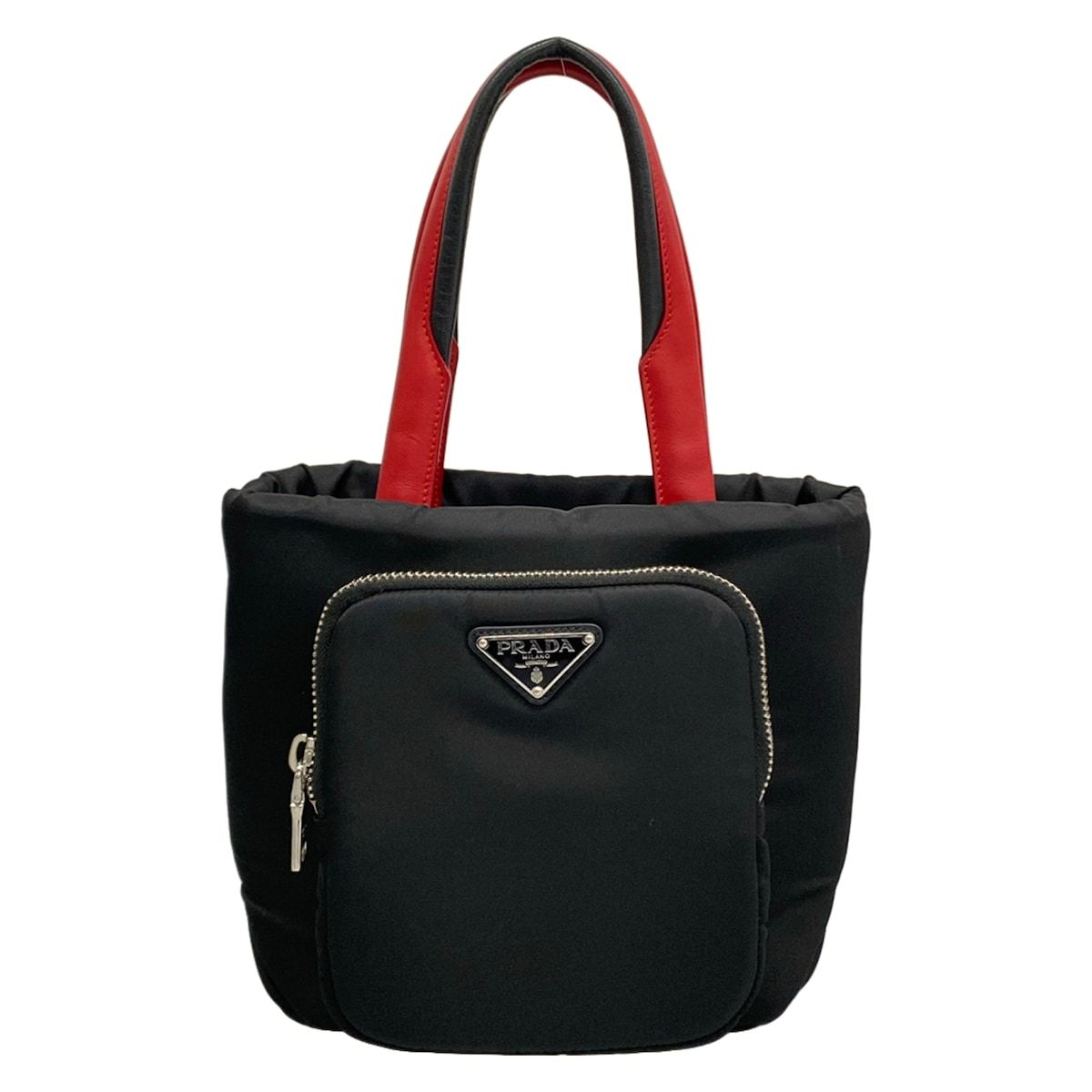 Prada Handbag Cargo Small Black Red Leather