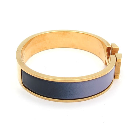 Hermes Bangle Click Gold Navy Light Purple Bracelet — view 2