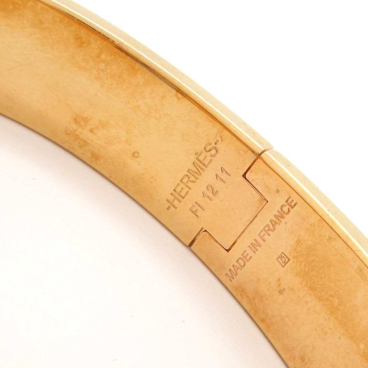 Hermes Bangle Click Gold Navy Light Purple Bracelet — view 4