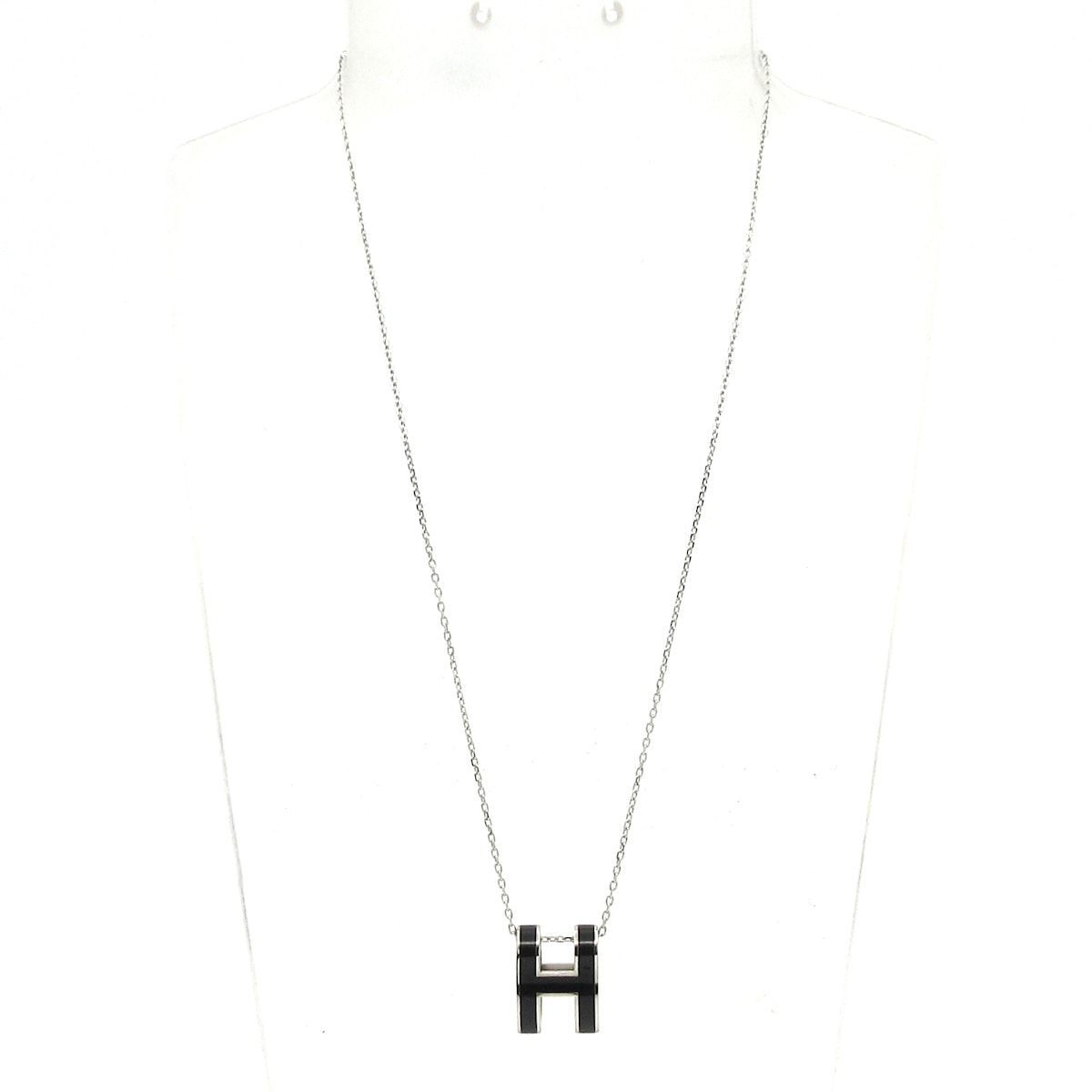 Hermes Necklace Pop Black Silver — view 2