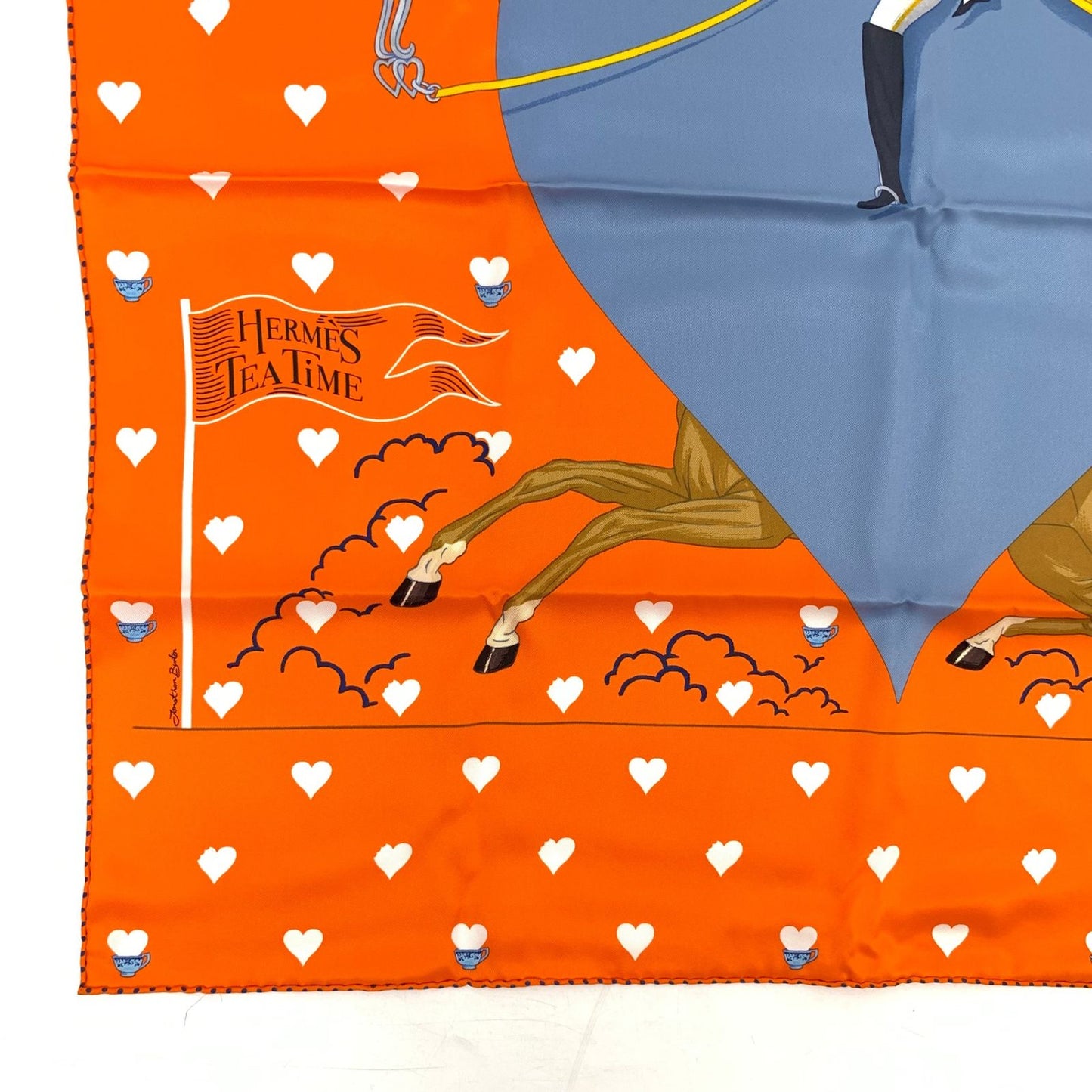 Hermes Scarf Carre 70 Tea Time Medaillons Medallons Orange — view 6