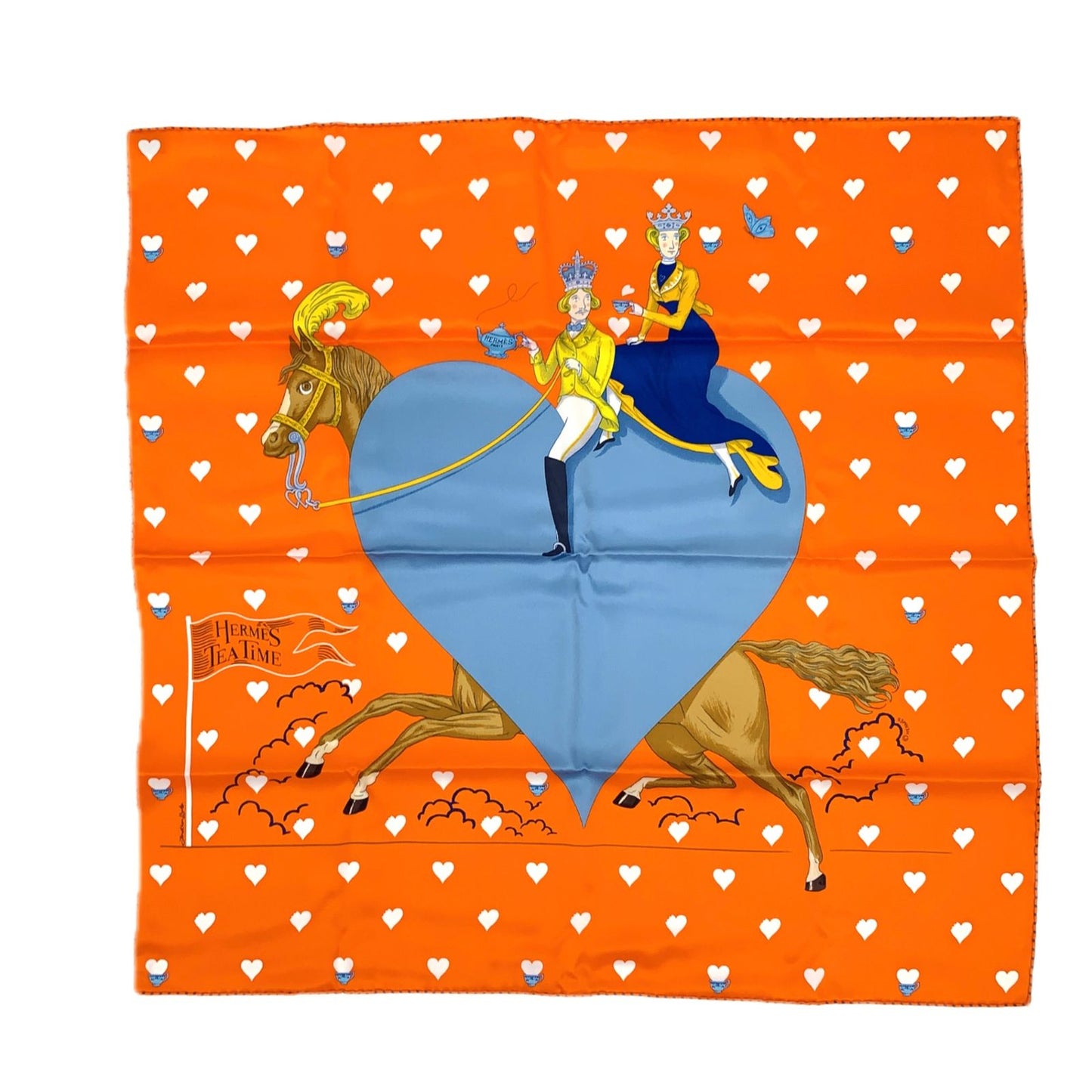 Hermes Scarf Carre 70 Tea Time Medaillons Medallons Orange — view 2