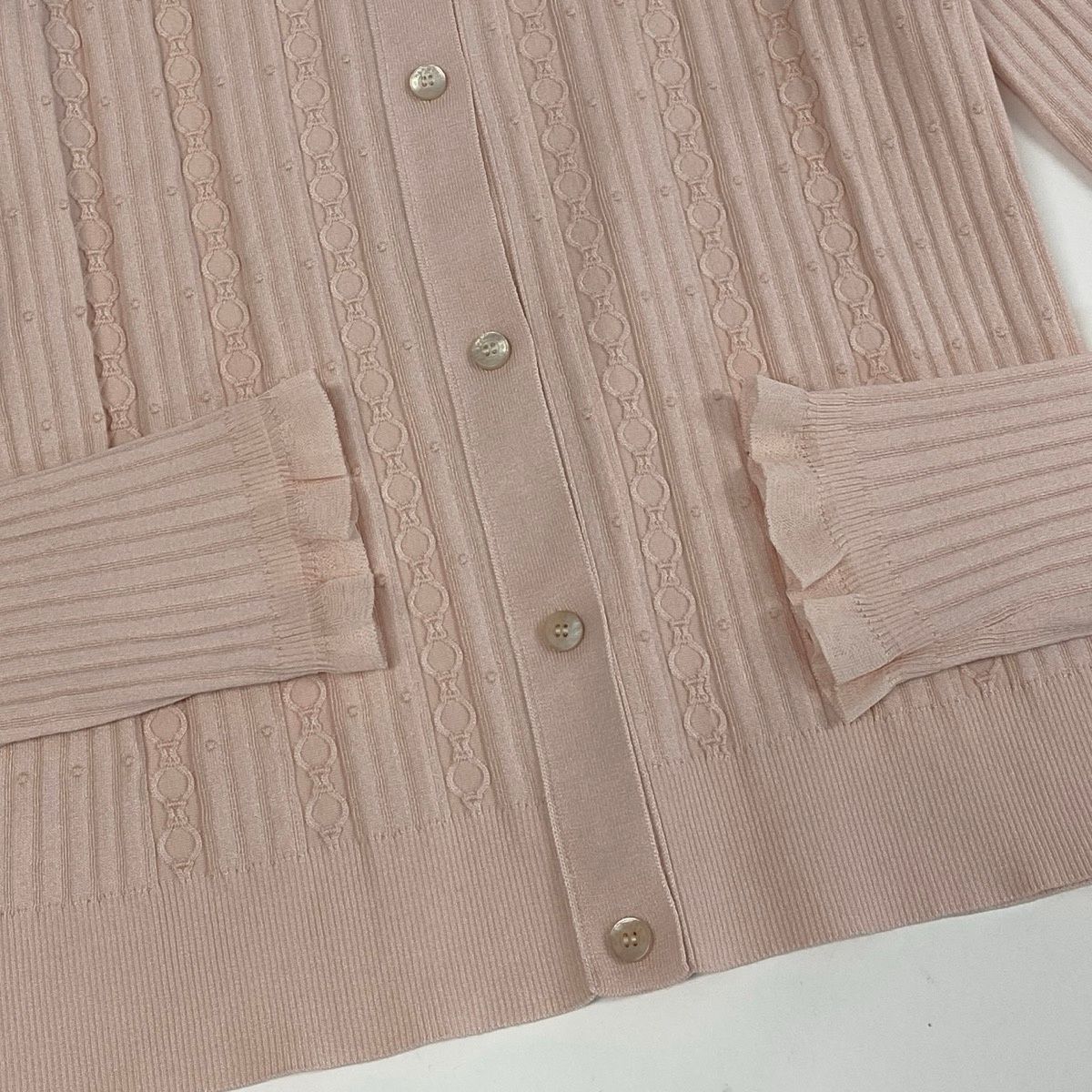 Hermes Collection Long Sleeve Booker Digan Rose Palomino 36 Pink T-Shirt — view 5