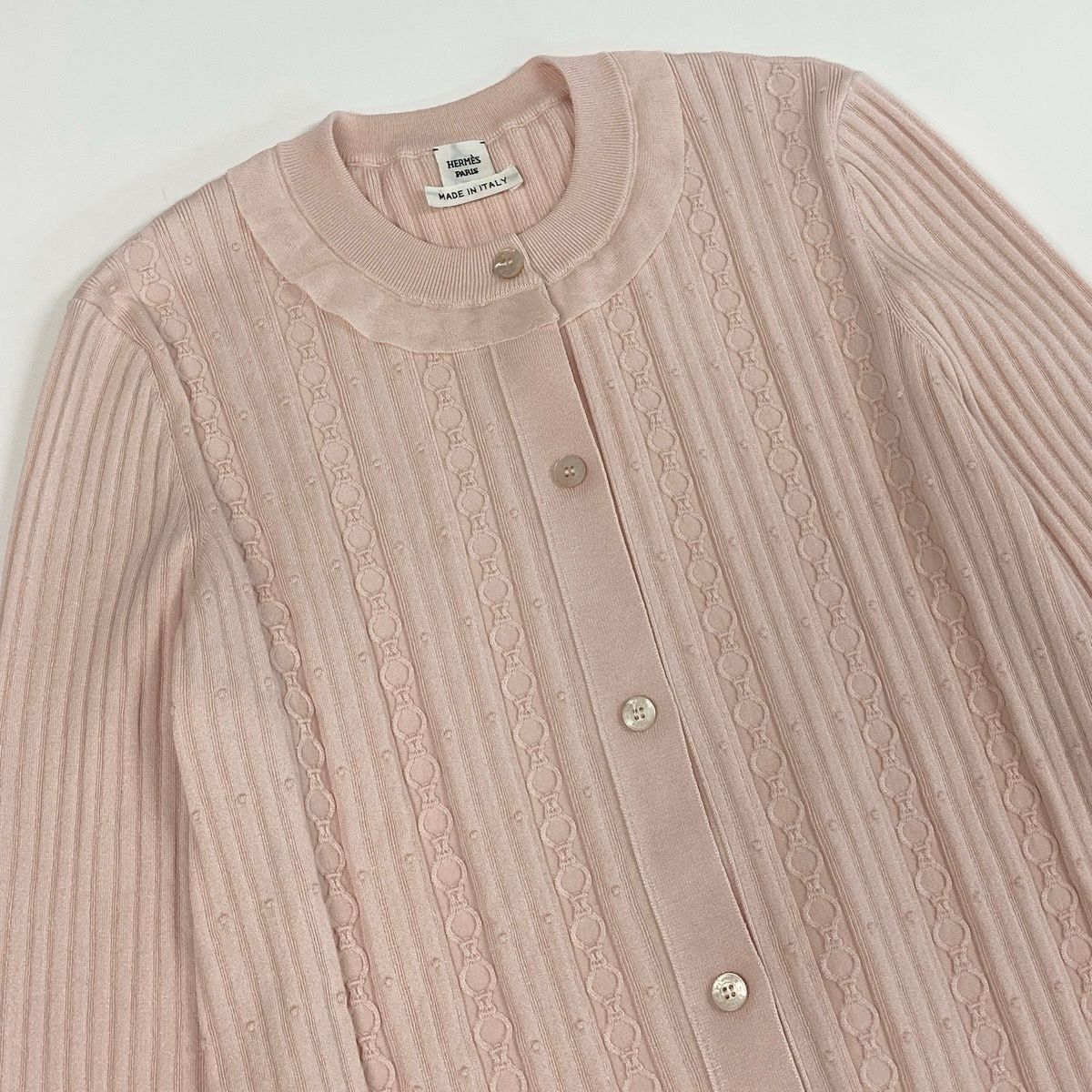 Hermes Collection Long Sleeve Booker Digan Rose Palomino 36 Pink T-Shirt — view 4
