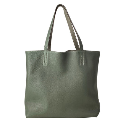 Hermes Tote Double Sens 45 Etain Olive Green Reversible