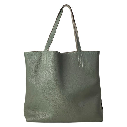 Hermes Tote Double Sens 45 Etain Olive Green Reversible — view 3
