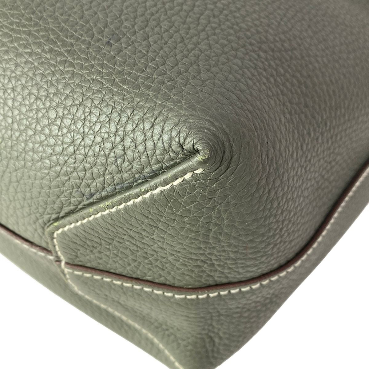 Hermes Tote Double Sens 45 Etain Olive Green Reversible — view 9