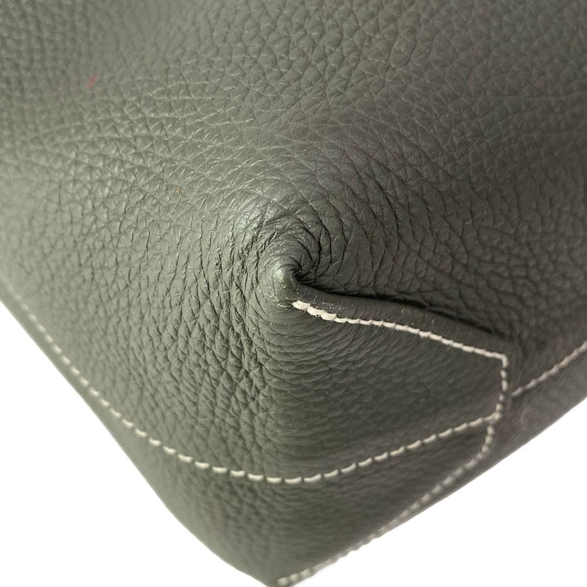 Hermes Tote Double Sens 45 Etain Olive Green Reversible — view 6