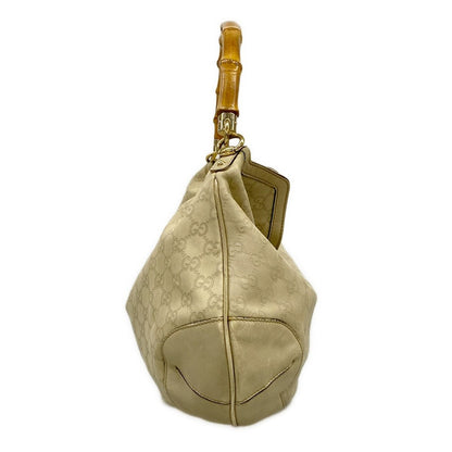 Gucci Handbag Bamboo Guccissima Line Beige Leather — view 2
