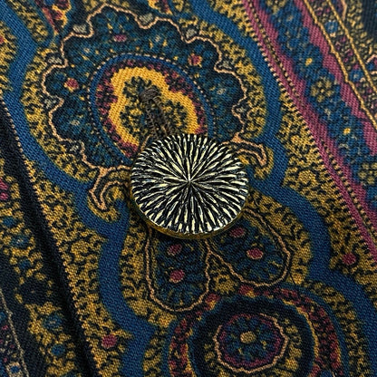 Saint Laurent Long Sleeve Shirt Paisley Pattern All Over Gold Button Retro — view 6