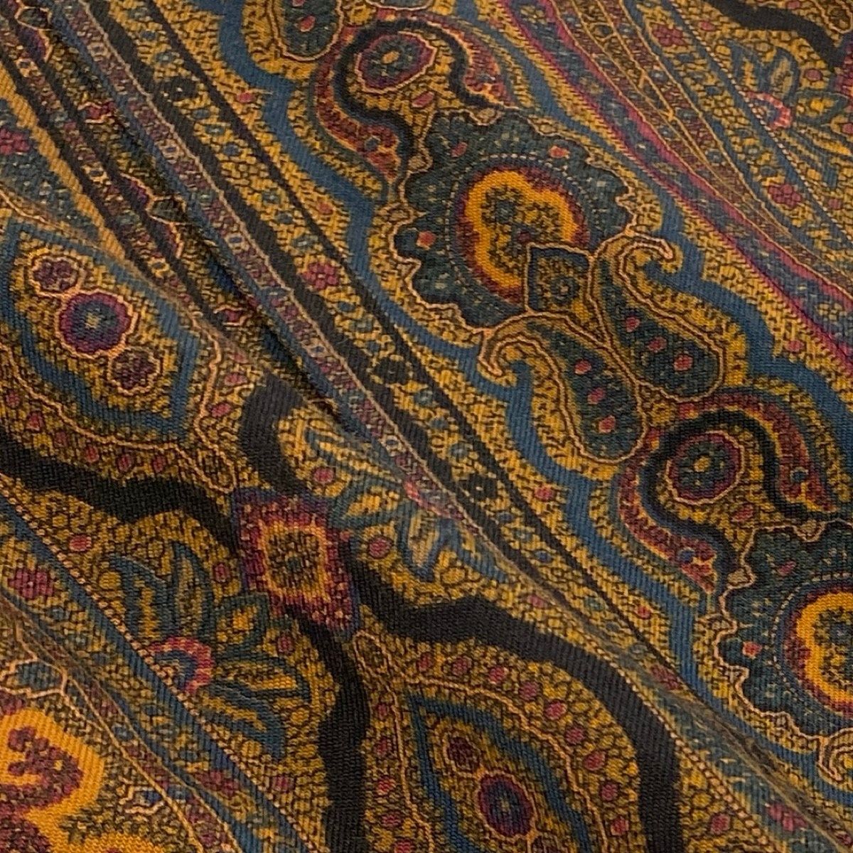 Saint Laurent Long Sleeve Shirt Paisley Pattern All Over Gold Button Retro — view 7