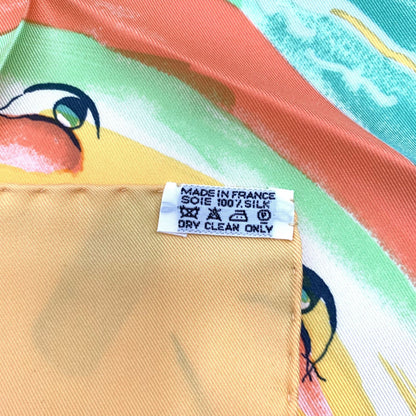 Hermes Carre 90 Smiles in Third Millenary Yellow Multicolor Scarf Silk — view 7