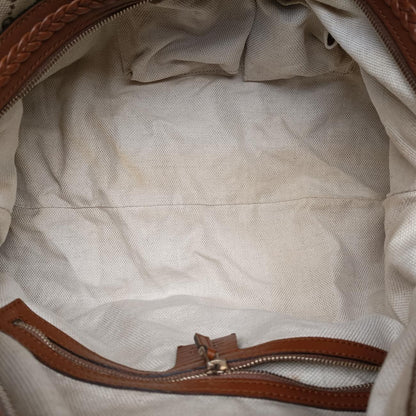 Gucci Cles Brown Canvas Leather Handbag — view 9