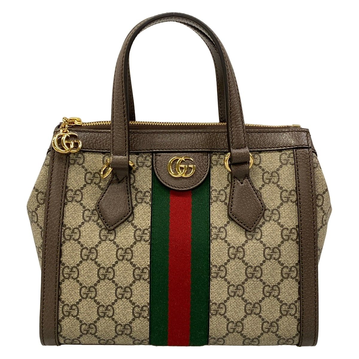 Gucci Handbag Ophidia GG Small Tote Beige Dark Brown Multi Leather