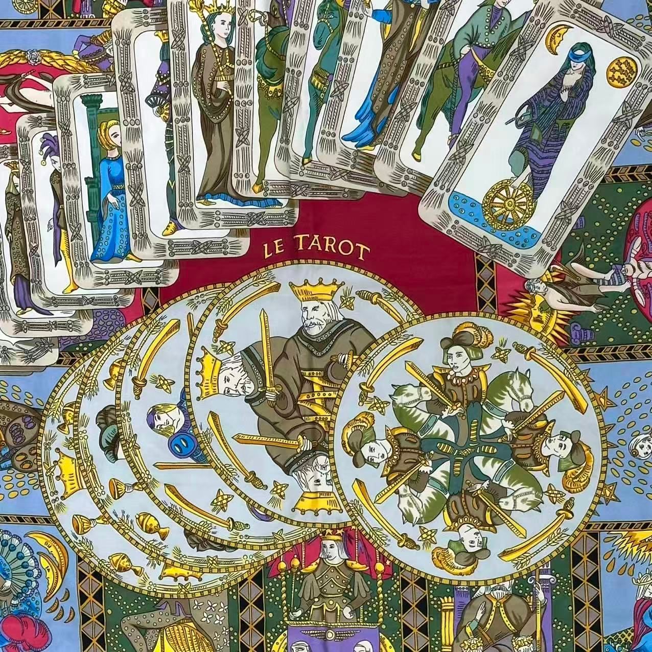 Hermes Carre 90 Scarf Silk le Tarot Card — view 6