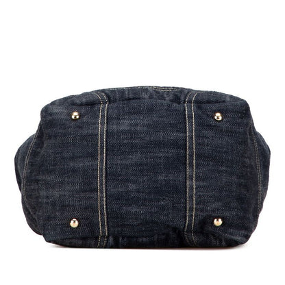 Chanel Spark Ring Denim CC Logo Handbag Indigo Blue