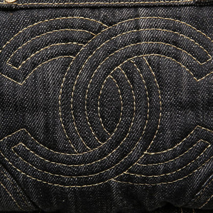 Chanel Spark Ring Denim CC Logo Handbag Indigo Blue — view 4
