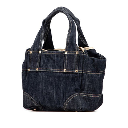 Chanel Spark Ring Denim CC Logo Handbag Indigo Blue — view 2