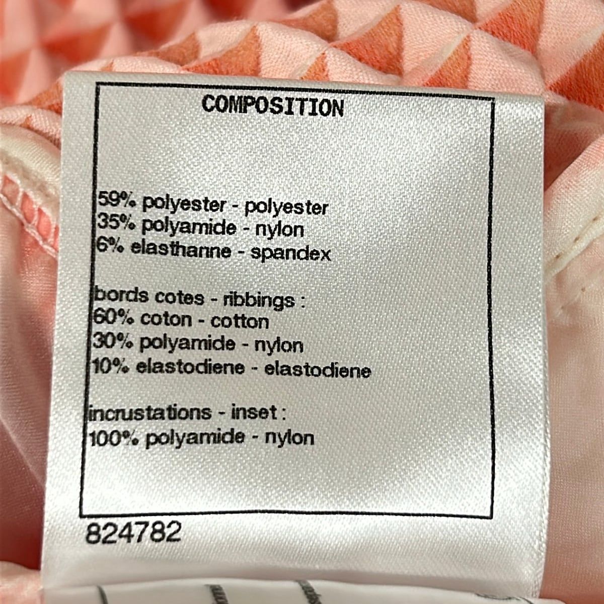 Chanel Hoodie 38 M Orange White Long Sleeve Embossed Fabric Zip — view 5