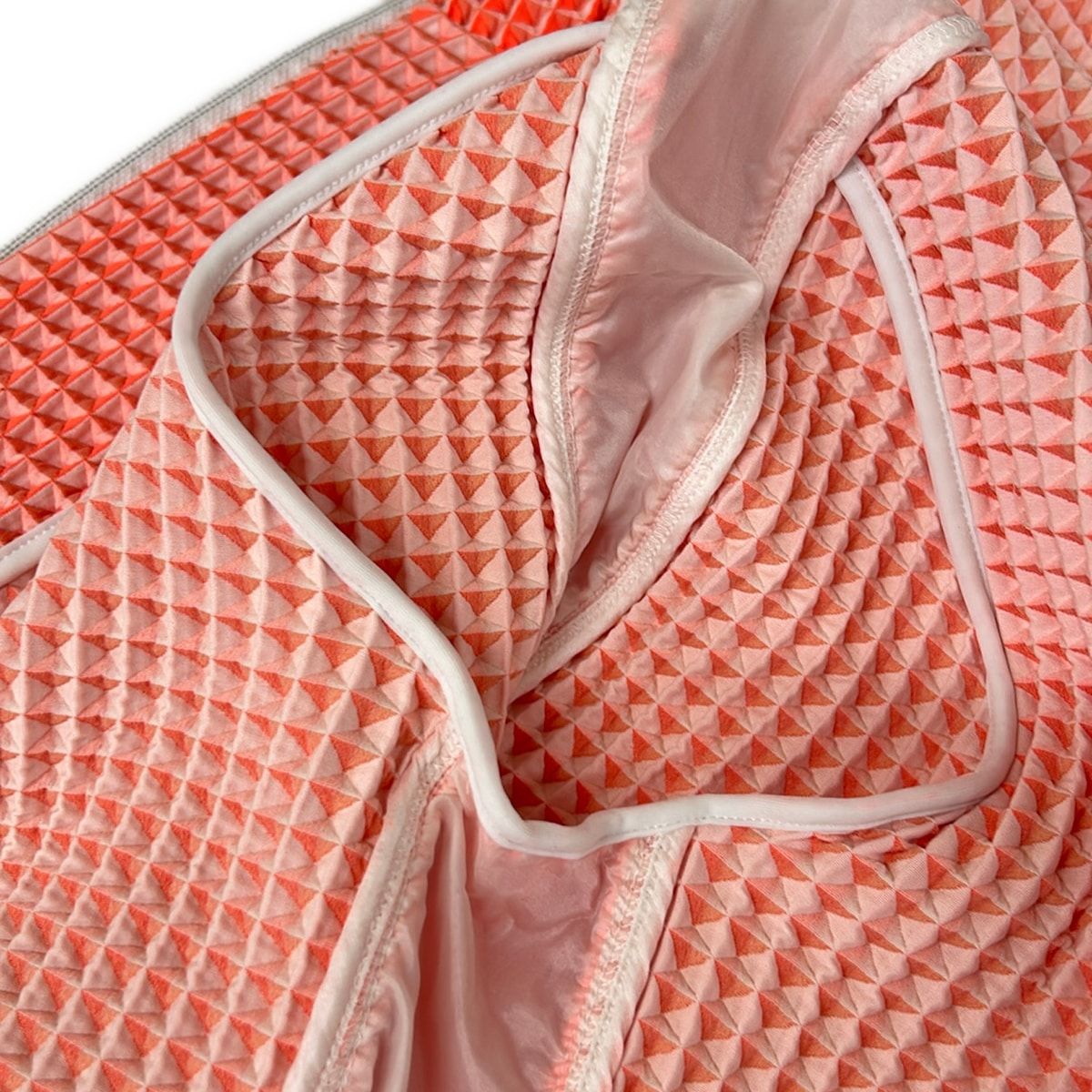 Chanel Hoodie 38 M Orange White Long Sleeve Embossed Fabric Zip — view 9