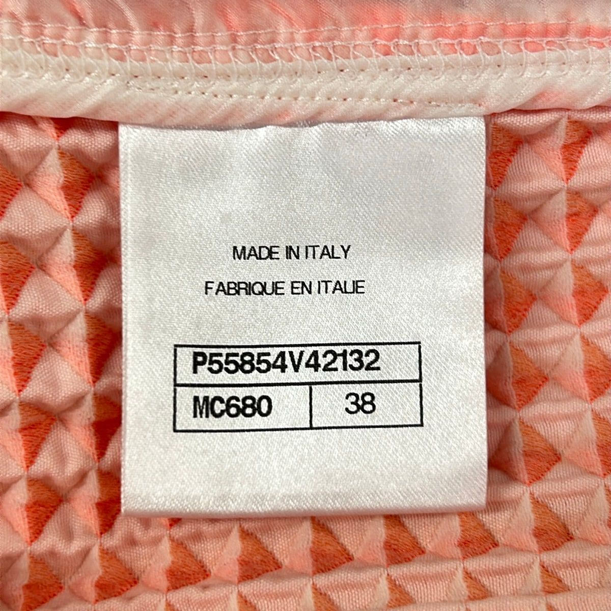 Chanel Hoodie 38 M Orange White Long Sleeve Embossed Fabric Zip — view 4