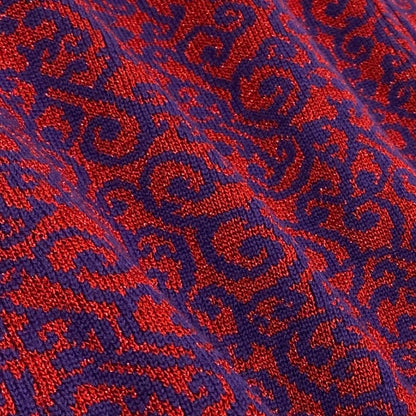 Saint Laurent Knit Cardigan Lame All Over Pattern Bicolor M Purple Red Wool — view 8