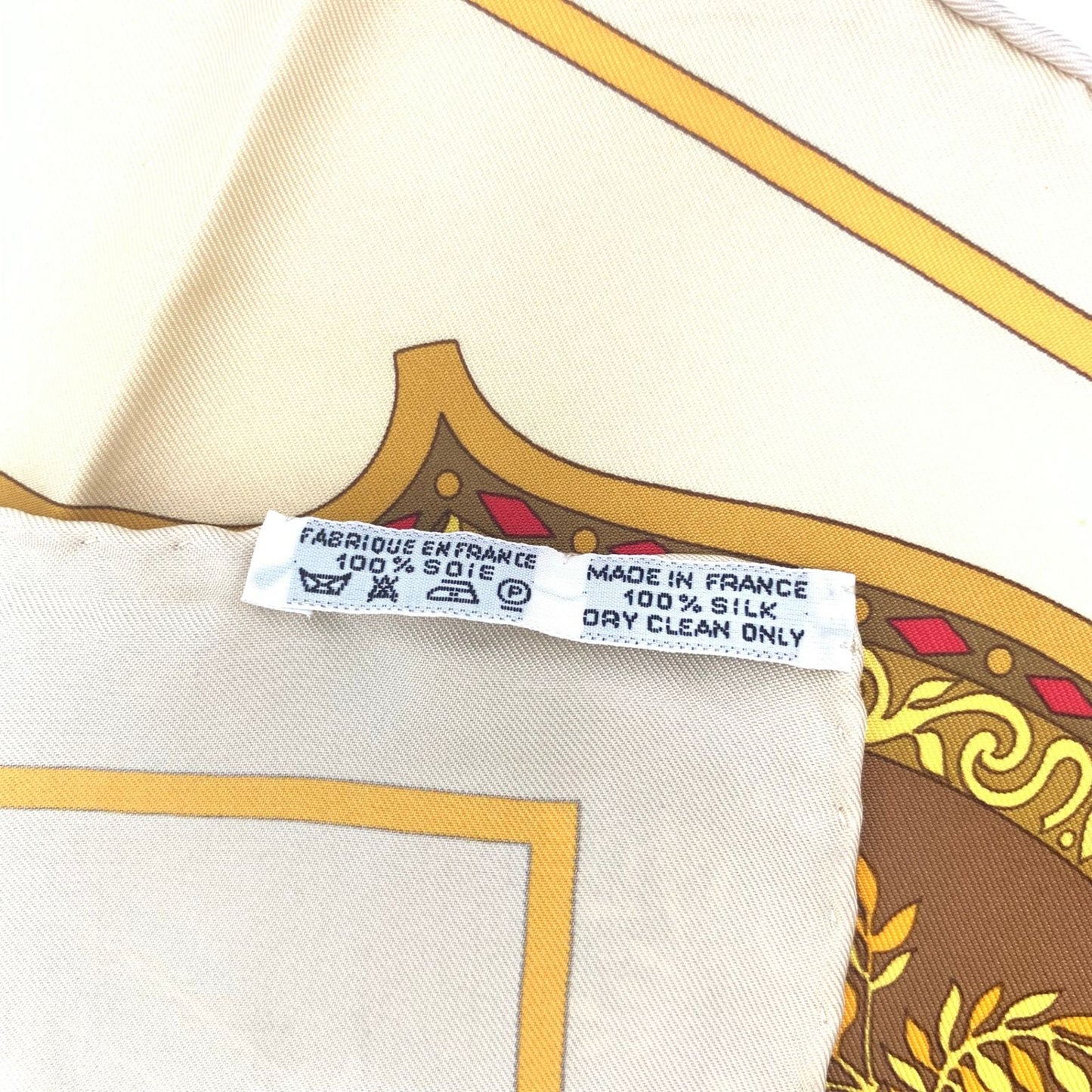 Hermes Carre 90 in Salzburg Yellow Orange Scarf Silk — view 7