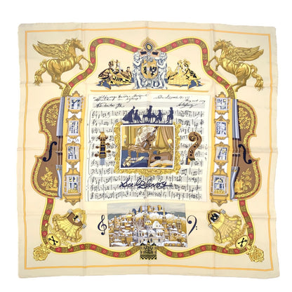Hermes Carre 90 in Salzburg Yellow Orange Scarf Silk