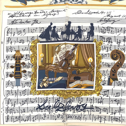 Hermes Carre 90 in Salzburg Yellow Orange Scarf Silk — view 6
