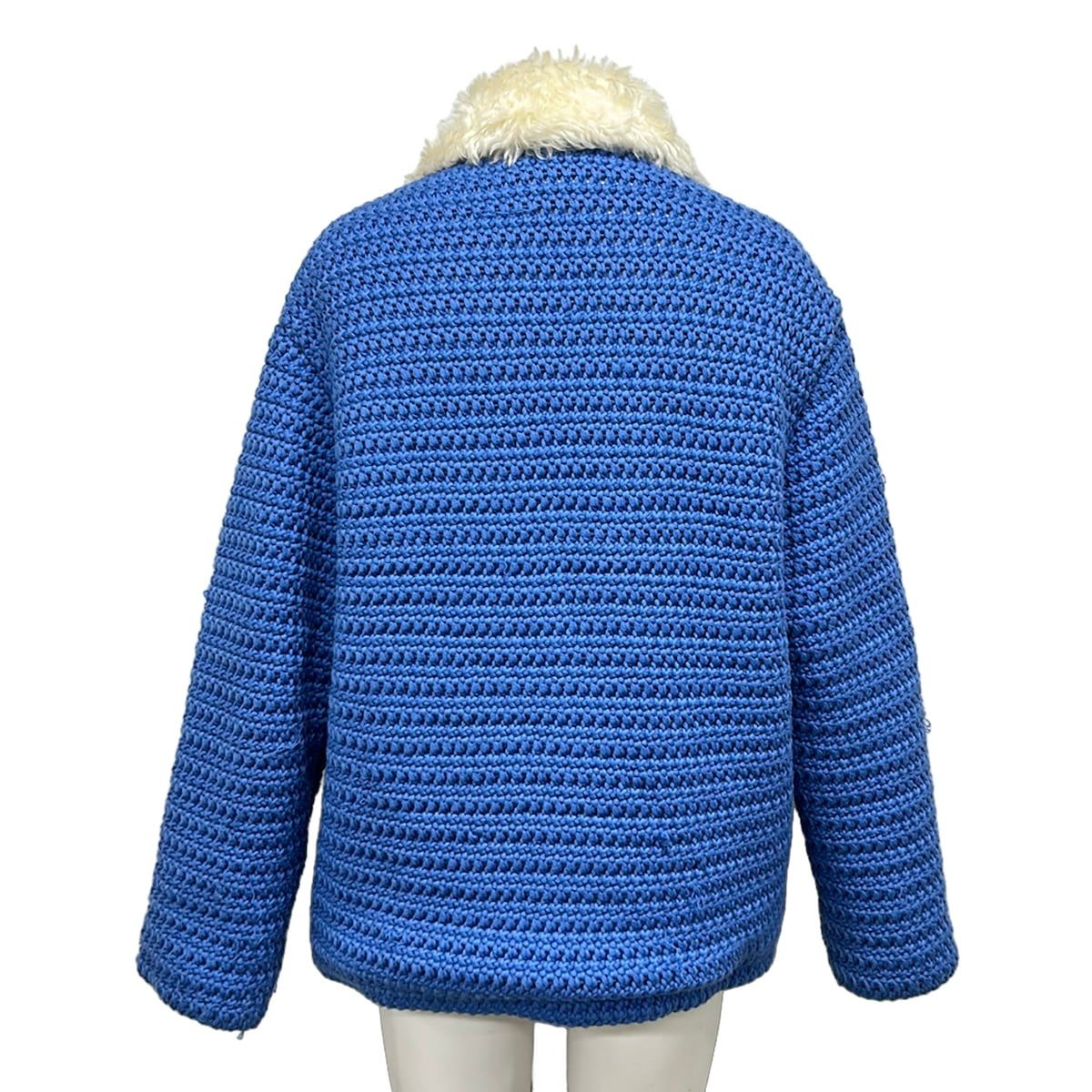 Miu Miu Jacket 42 XS Blue White Red Knit Winter Zip Up Wool — view 2