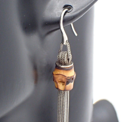 Gucci Tassel Drop Earrings 925 Sterling Silver Bamboo Pawn — view 5