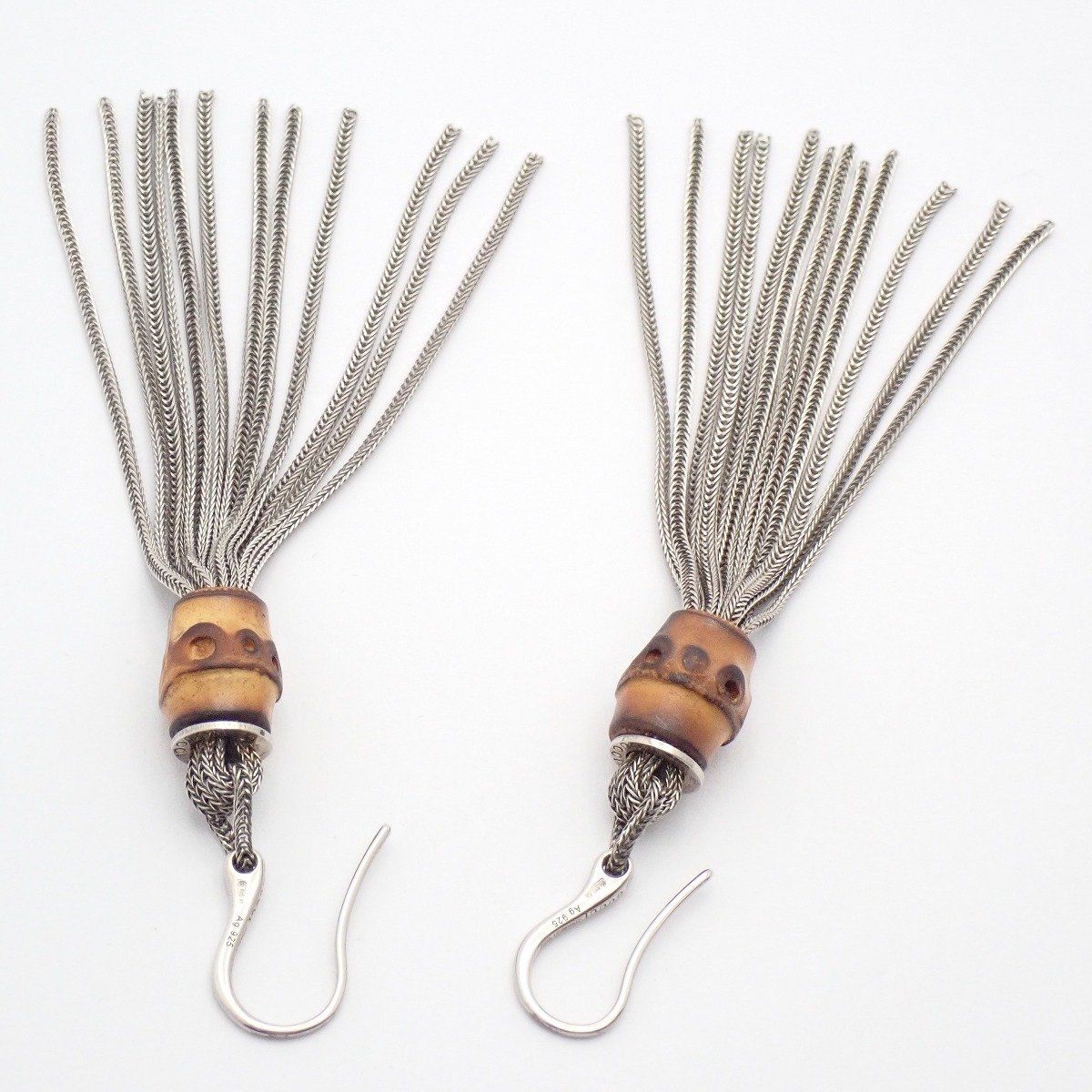 Gucci Tassel Drop Earrings 925 Sterling Silver Bamboo Pawn — view 2