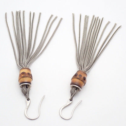 Gucci Tassel Drop Earrings 925 Sterling Silver Bamboo Pawn — view 2