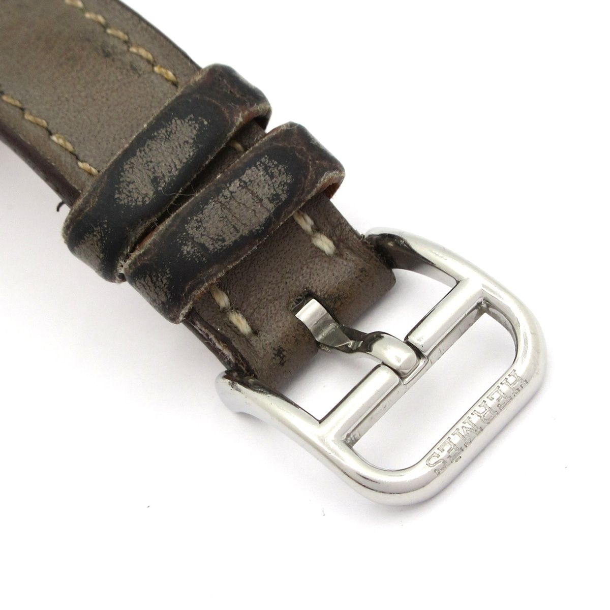 Hermes Watch Cape Cod SS Leather Belt L White — view 6