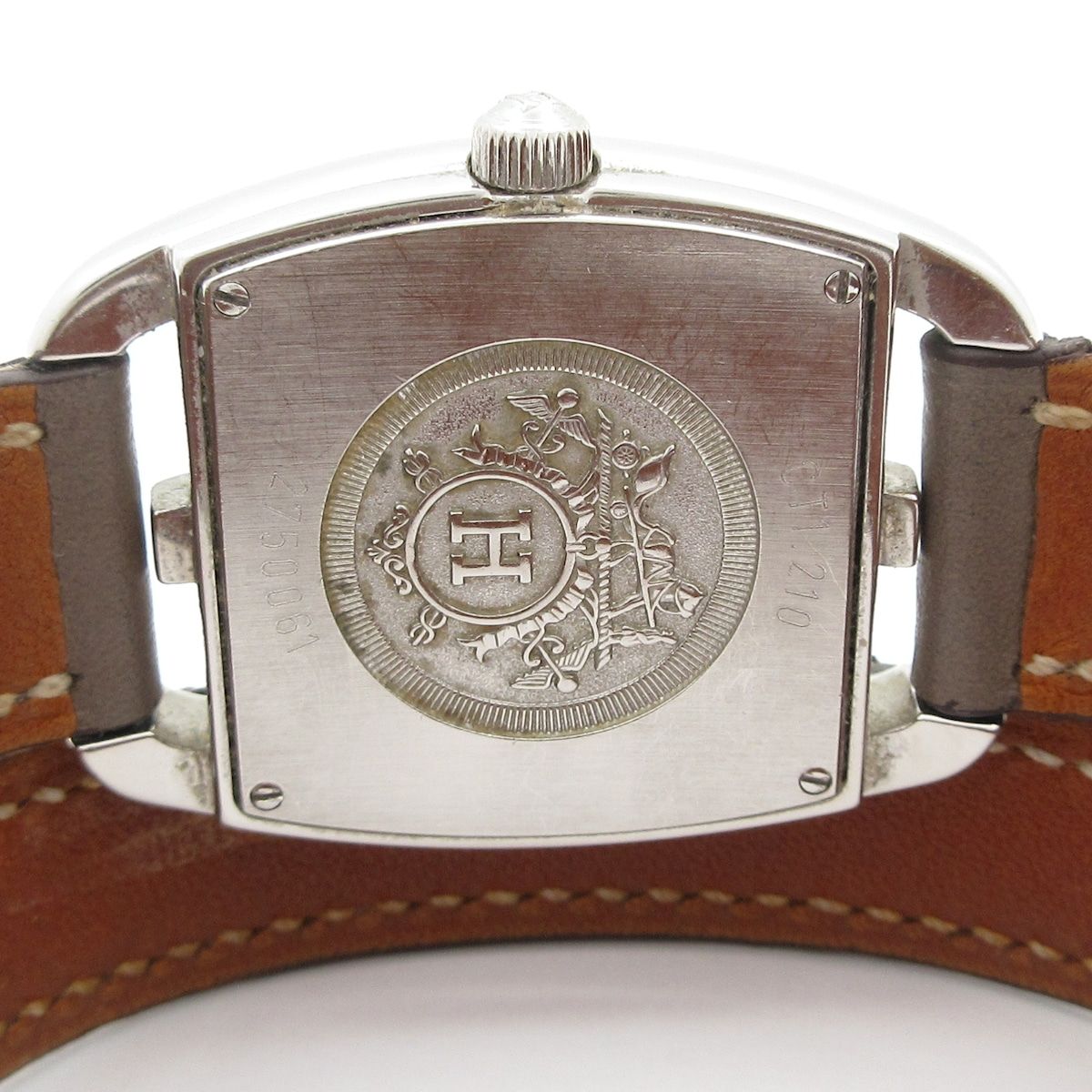 Hermes Watch Cape Cod SS Leather Belt L White — view 3