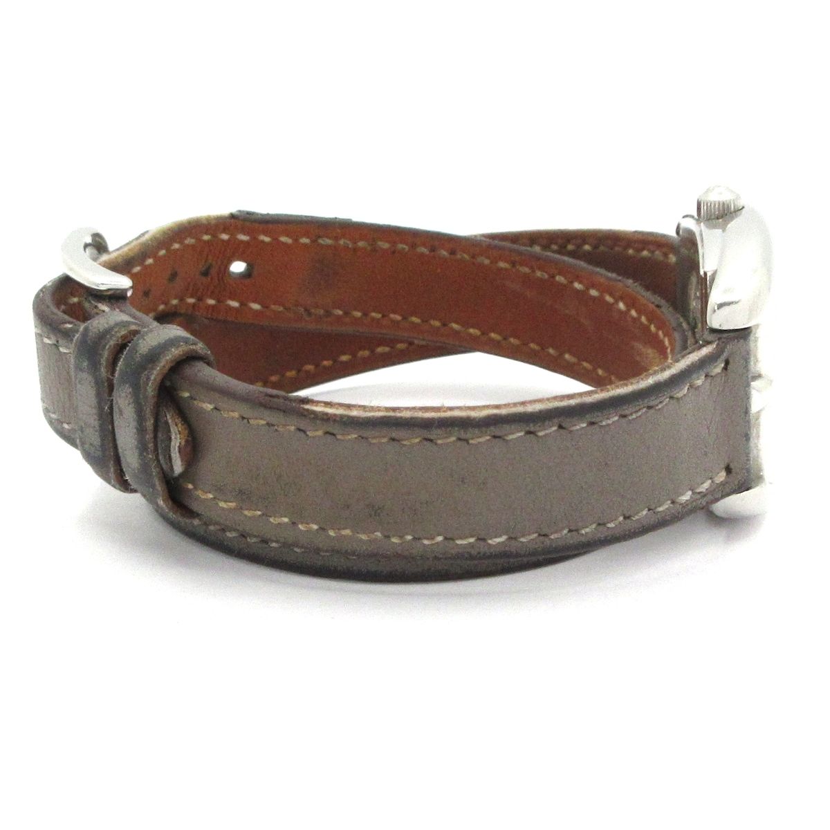 Hermes Watch Cape Cod SS Leather Belt L White — view 5