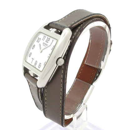 Hermes Watch Cape Cod SS Leather Belt L White — view 2