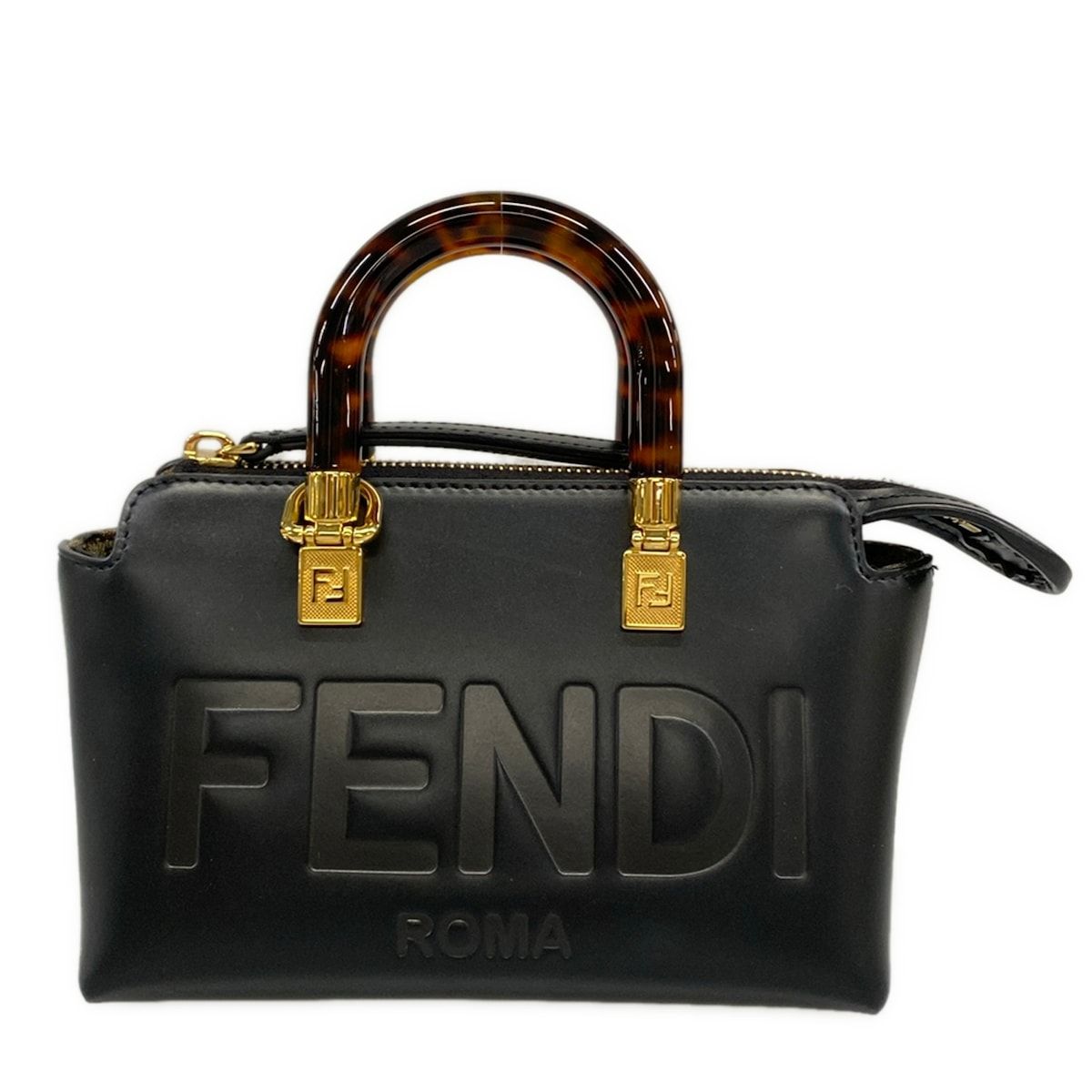 Fendi Handbag Mini Visible Black Bag Leather