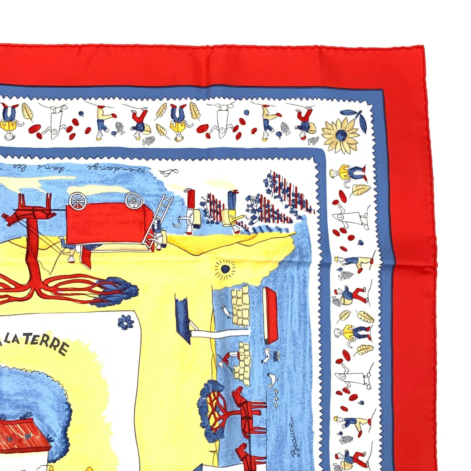 Hermes Carre 90 RE Tour a la Terre Return Silk Scarf — view 3