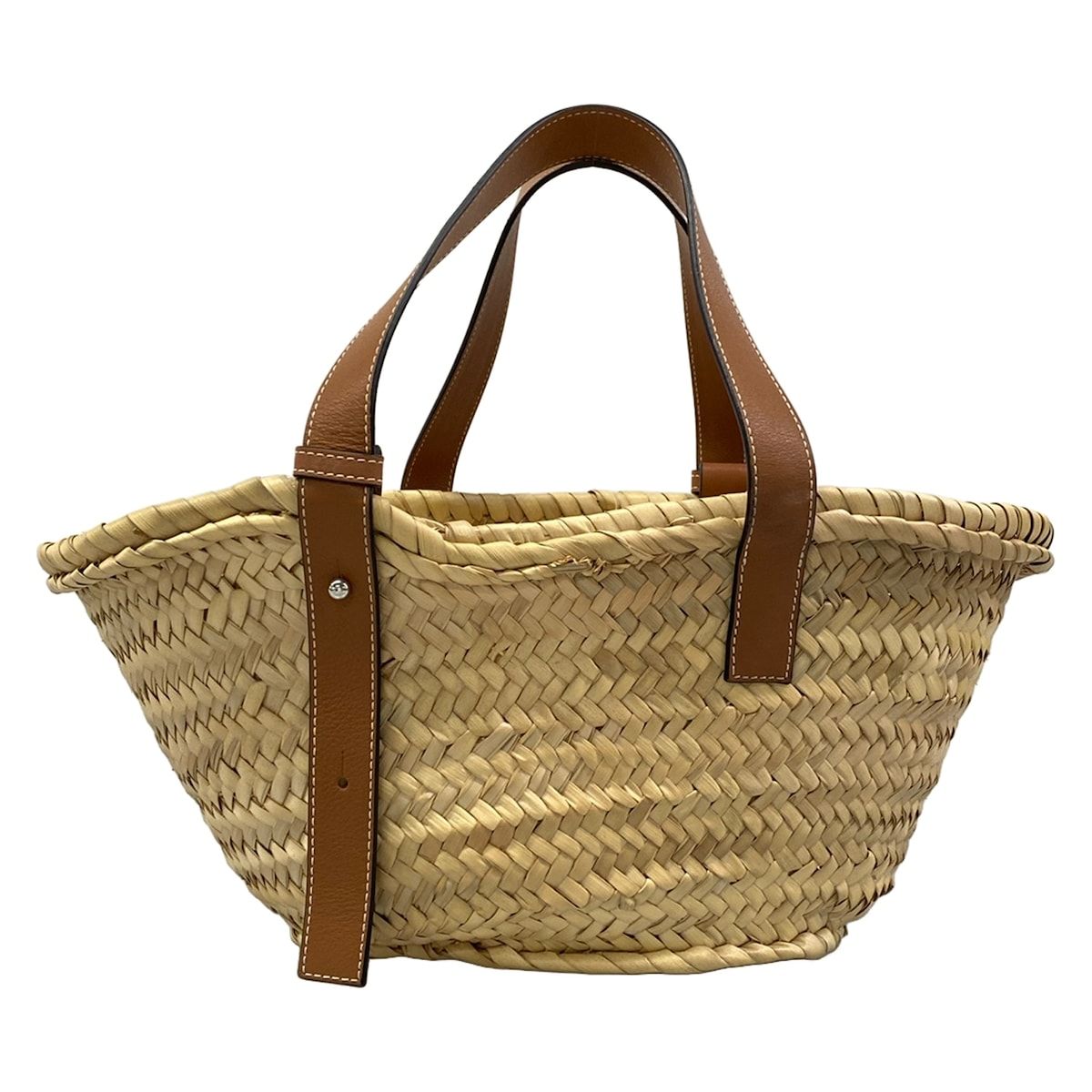 Loewe Tote Basket Beige Dark Brown Leather — view 3